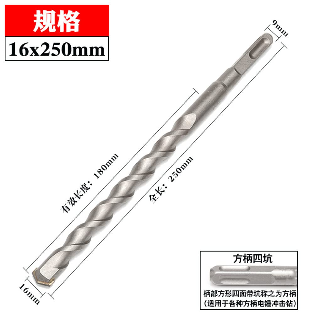 Set di punte per trapano da 1 pezzo, codolo dritto HSS extra lungo, diametro 2-6 mm, lunghezza 160-300 mm, punte elicoidali, kit di foratura per sega a tazza, 16 mm, 250 mm