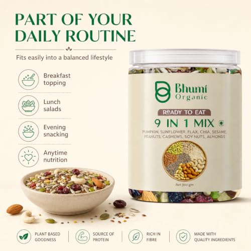 Bhumi Organic Store Bhumi Organic 9 in 1 Snack Mix 300g - Image 6