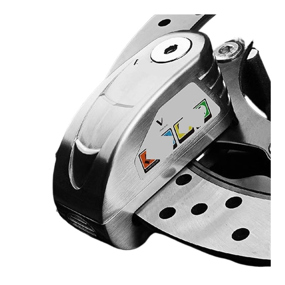 Serrure De Frein À Disque De Rotor De Frein De Sécurité Serrure De Moto Majoritaire Serrure À Disque De Vélo 130DB Bloc Disque Cadenas(White)