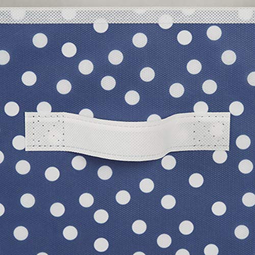 Image of DII Woven Polyester Storage Bin, Polka Dot, French Blue, Small Set of 4