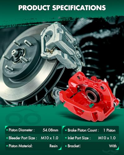 Image of SCITOO Rear Right Brake Caliper With Bracket 18-B4727 Red Compatible For Cadillac 2000-2002 For Chevrolet 1999-2005 For GMC 1999-2005