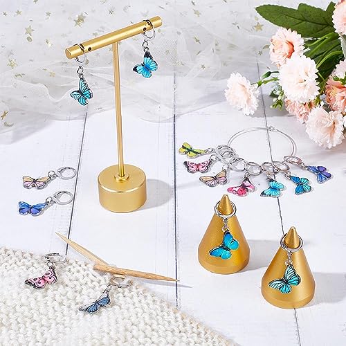 SUNNYCLUE 1 Box 20Pcs Stitch Markers Cute Butterfly Lobster Clasp Charms Crochet Stitch Marker Removable Knitting Stitch Markers Metal Crocheting Markers for Sewing Weaving Knit Threading DIY Craft - Image 4