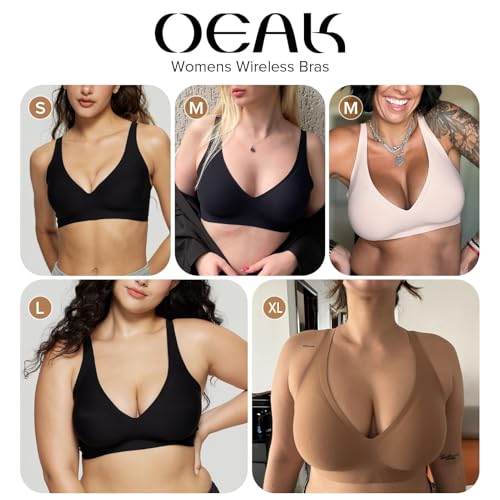 Image of OEAK Womens Jelly Bras Wireless Deep V Comfy Push Up Tshirt Bras 3XL Grey