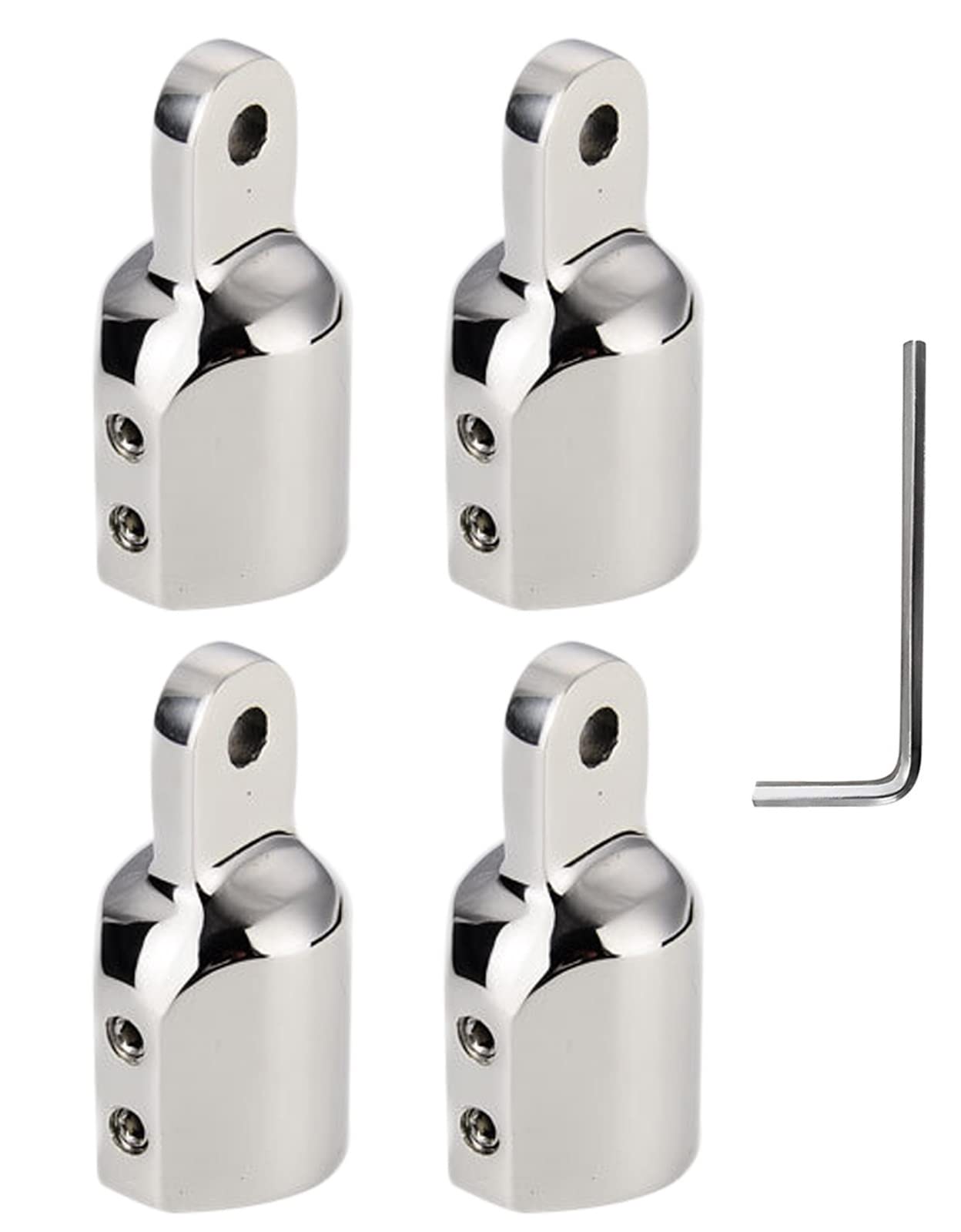 OUBULU 4PCS Bimini Top Eye End Cap, Boat Fittings Marine Hardware 316 Stainless Steel Canopy Replacement Parts
