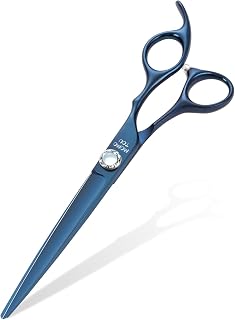 7 inch Matte Blue Straight Dog Grooming Scissors