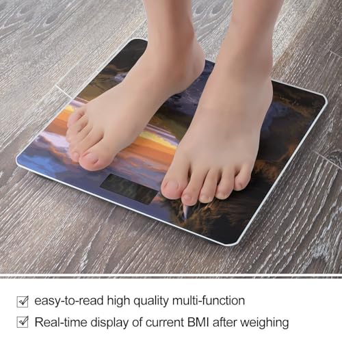 Báscula digital de baño con pantalla LED y plataforma de vidrio templado miniatura 5