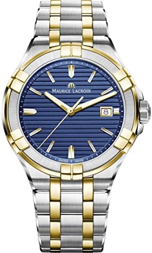 Maurice Lacroix Men's Aikon 42mm Watch | Silver/Gold/Blue