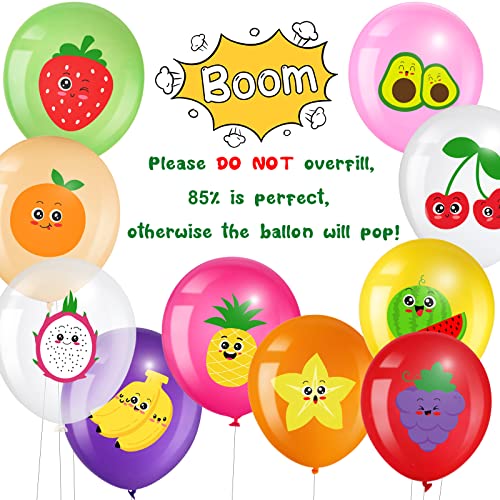 Tiamon NS-40 Pcs Fruit Balloons Summer Theme Balloons Tropical Fruit Party Favor Balloons Summer Strawberry Watermelon Latex Balloons Summer Tropical Balloons Supplies thumb #2