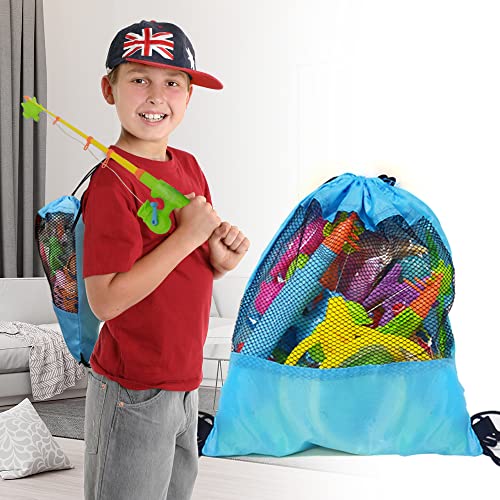 Artcreativity Fishing Toys Set For Toddlers, Magnetic Fishing Set With Rods, Nets, Bag, And 30 Aquatic Toys, Interactive Fishing Game For Kids, Swimming Pool, Bath Toys For Kids, Boys And Girls #TOP3