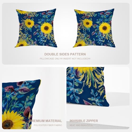 Housses de coussin en coton de qualité supérieure à imprimé floral bicolore - 5
