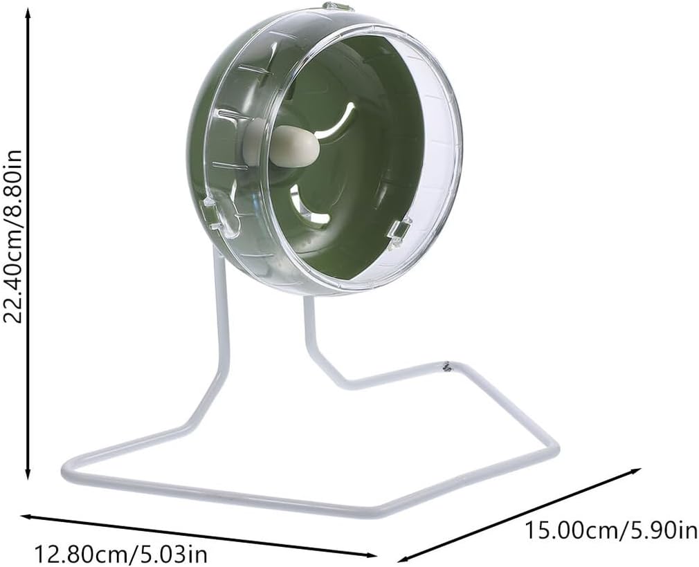 STOBAZA Silent Hamster Running Wheel with Stand 12cm, Chinchilla Exercise Wheel for Small Animals, Gerbils and Hedgehogs, Quiet Pet for Cage Activity