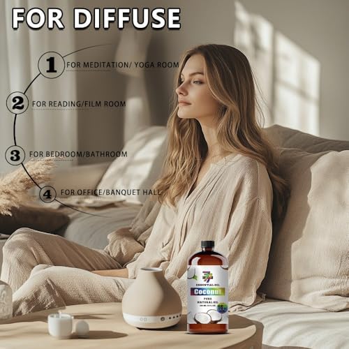 Image of Coconut Essential Oil for Diffuser Massage Home Coconut Oil 16 fl oz