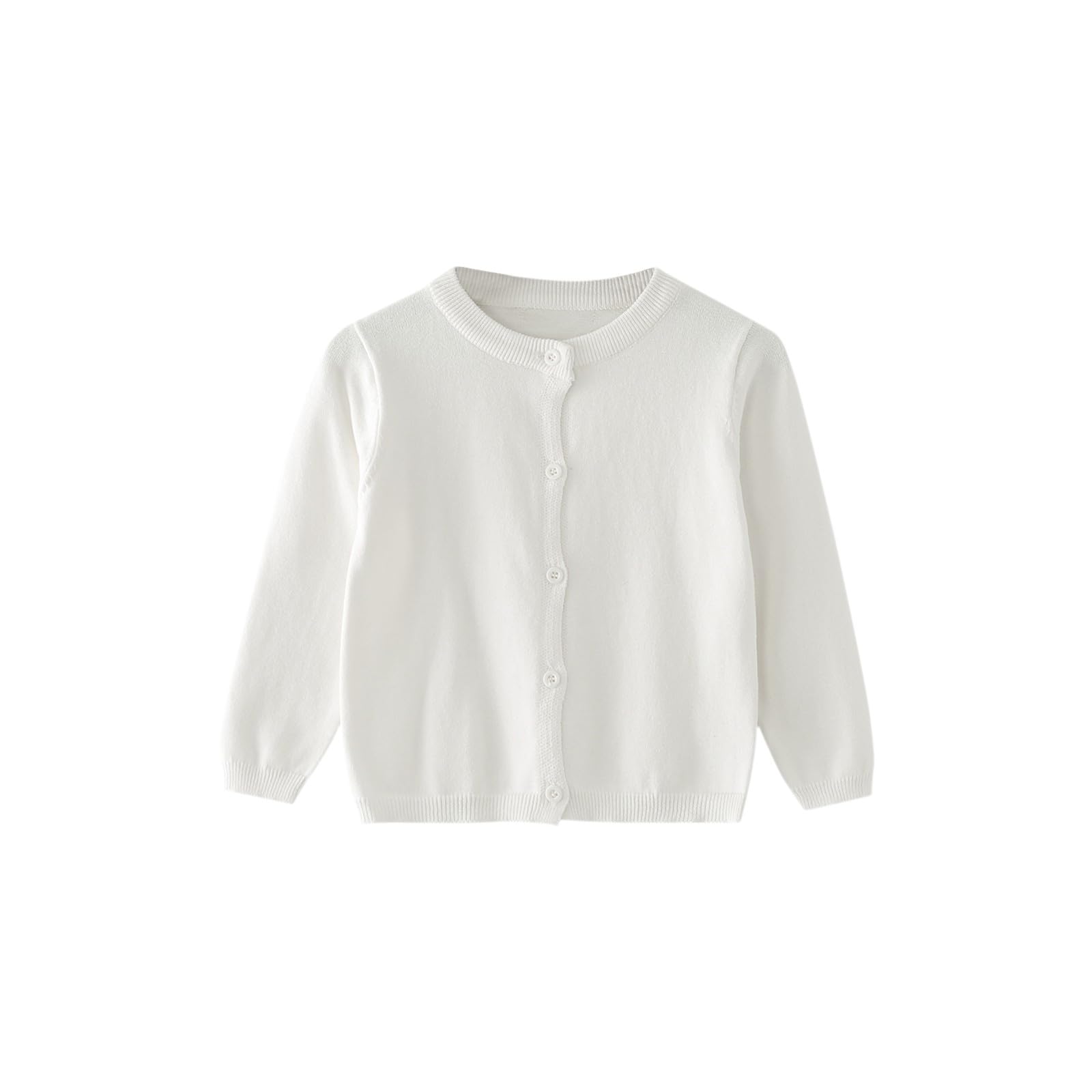 Girls Classic Knit Cardigan School 𝗨niform Sweater Crewneck Button Front Outerwear Kids Girls Fuzzy Zip