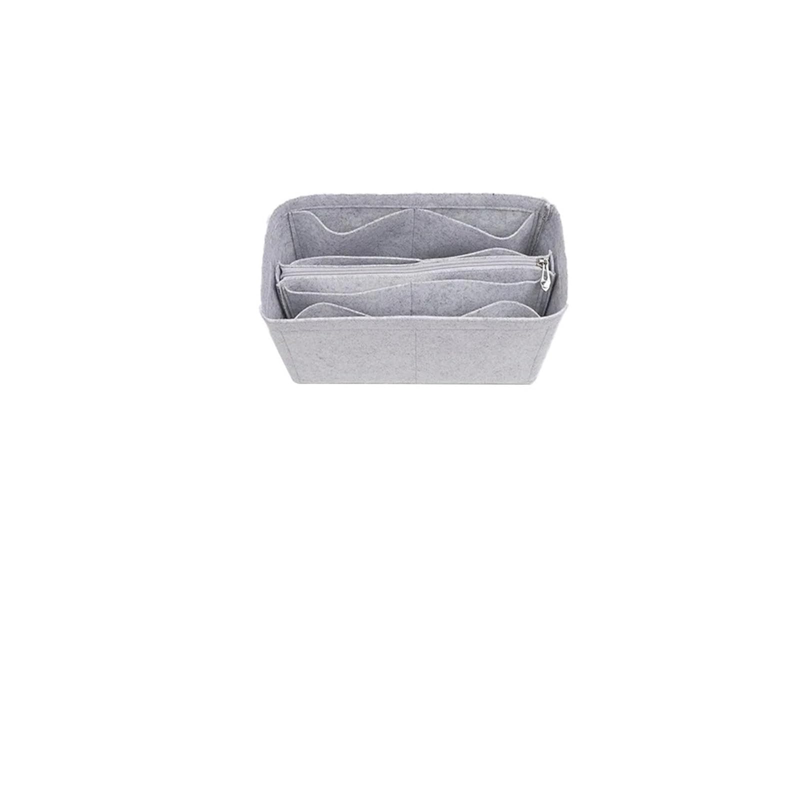 NJIEzhao Felt Handbag Insert Felt Insert Liner Purse Organiser Pouch Handbag Tote Bag Internal(S grey middle zip,5 pieces)