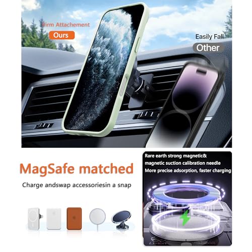 Image of Magnetic for iPhone 17 Air Phone Case, [Compatible with MagSafe], Screen Protector X1, [Military Grade Drop Protection],Matte Finish,Slim,Shockproof,Protective (Matcha Green, iPhone 17 air)