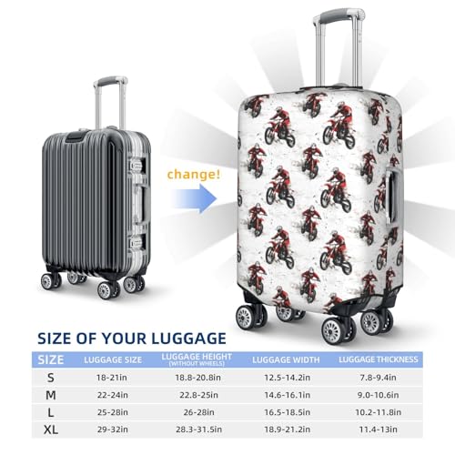 Luggage Cover Protector - Red Motorcycle Racing Print Suitcase Covers for Luggage Fit 29-32 Inch Suitcase2