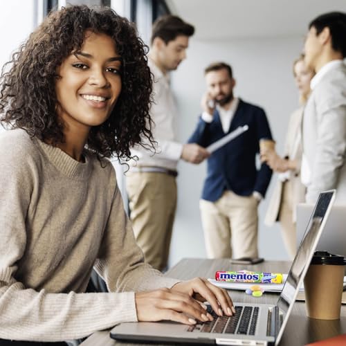 Mentos Fruit Dragees, Frucht-Bonbons Orange, Zitrone und Erdbeere, Kaubonbons mit fruchtigem Geschmack, Süßigkeiten (3 Rollen), vegan