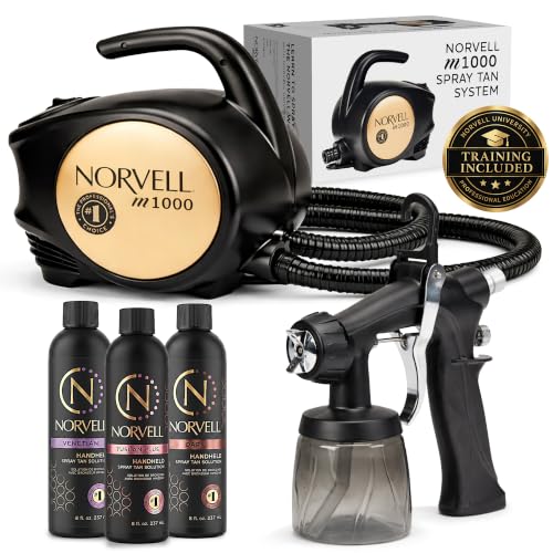 Norvell M1000 HVLP Spray Tan Machine and Gun Kit with 3 Tanning Solutions