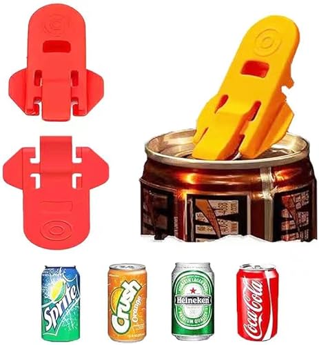 Generic 2 PCS Can Opener Manual, Colorful Plastic Tinned Can Opener, Beer Drink Can Tab Opener Stopping Bug and Dirt, Beverage Barricade Soda Protector Used in Picnic BBQ.