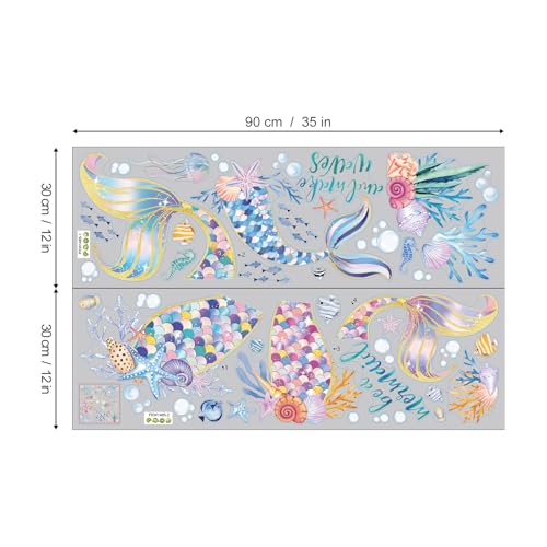 Vinilos Decorativos Colas de Sirena para Pared 30x90 cm miniatura 6