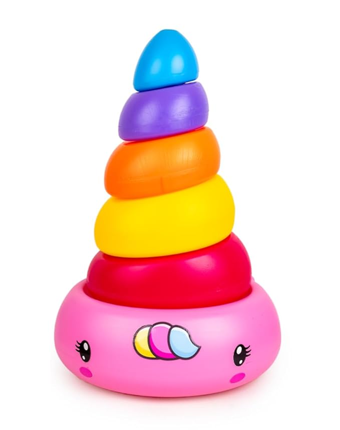 Ratna's Unicorn Stacker Bright & Engaging Design, Colourful Stacking Rings Ideal for Color & Size Recognition, Perfect Toy for 1 Year Old
