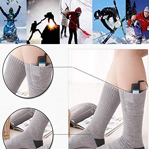 Queta Heated Socks Unisex Heated Socks Electric Thermal Socks Rechargeable Heated Knee Socks for Men Women Winter Foot Warmer for Outdoor Ski Hiking Motorcycle Hunting Snowballs - Image 7
