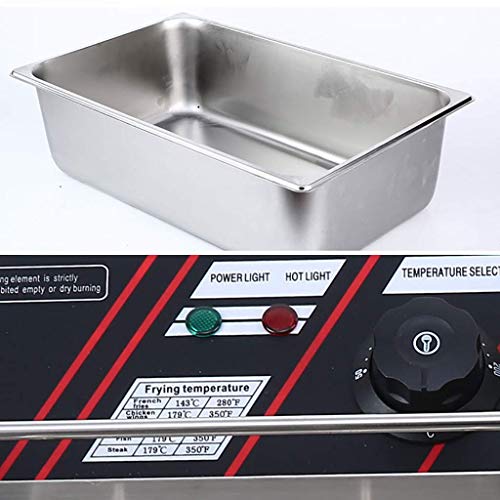 LXDDP Fritteuse Fritteuse, Edelstahl Einzylinder elektrisch mit Korb und Temperaturregelung Perfekt für Pommes Frites… – Bild 3