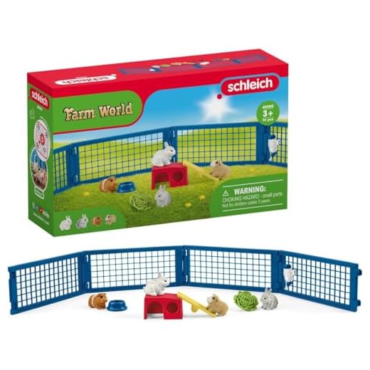 Schleich Farm World - 14Pc Rabbit And Guinea Pig Hutch - Kids 3+ | 42500