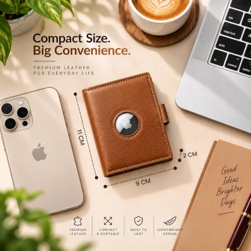Image of TDG Top Grain Leather Trifold Wallet for Men, Saddle Brown