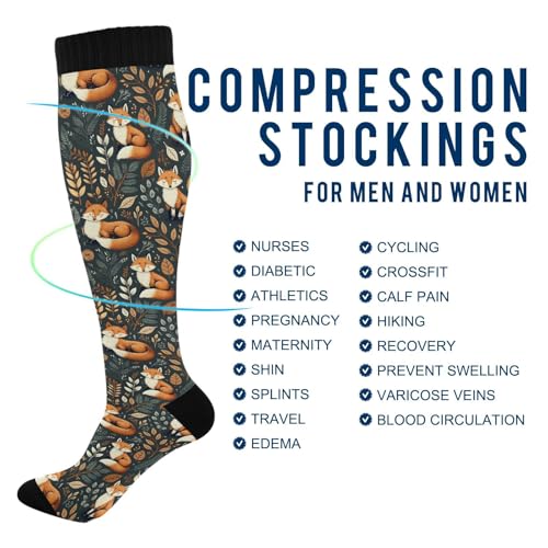 ALAZA Beautiful Cat Rose Compression Socks for Women Men Circulation Long Socks Running Athletic Cycling4