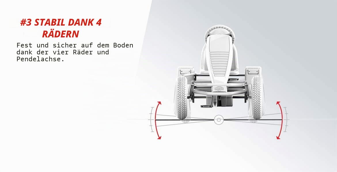 BERG Gokart mit XL-Frame B.Super Rot mit Dreigangschaltung