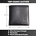 Large Wallet for Men with 10 slots for credit cards and IDs. Slim Design to fit in your pocket, Not Bulky. Minimalist Bifold Organizer. Made with Top-Grain Leather. 4x4 in.