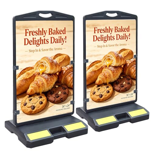 2 Pack 24"x36" Sidewalk Sign Stand Double-Sided Outdoor Signboard