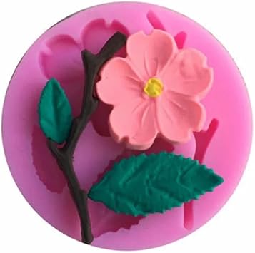 Soap Silicone Molds,5.6x5.6x1cm 3D Beautiful Flowers Shape Silicone Mold Epoxy Resin Cake Baking Decoration Flower Shape Silicone Mold, Pink