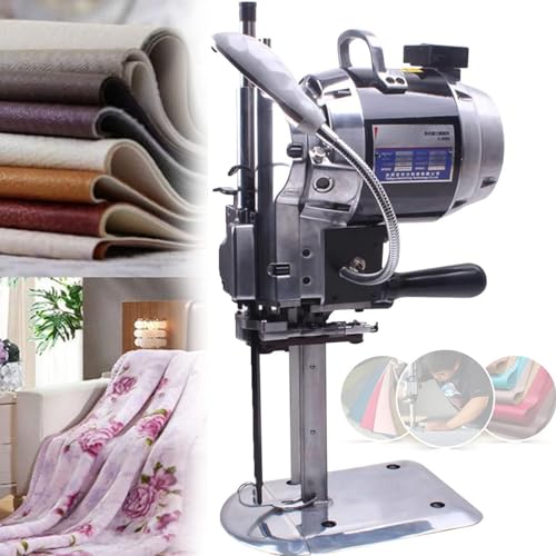 KUOYTT Máquina cortadora de Tela Industrial, Tijeras de Tela eléctricas Verticales con luz LED, Cuchilla de Afilado automático, máquina con Sistema automático para Cortar Cuero, Caucho y