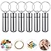 Patelai 12 Pcs Portable Keychain Pill Holder Mini Pocket Pill Case for Men Women Aluminum Geocache Containers Waterproof Metal Medicine Bottle Organizer for Outdoor Camping Travel(Silver)