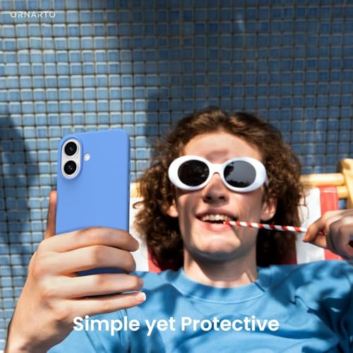 Image of DIZORO Compatible for iPhone 16 Plus Case 6.7, Slim Liquid Silicone Case 3 Layers Full Covered Soft Gel Rubber Phone Case Protective Cover 6.7 Inch - Azure Blue