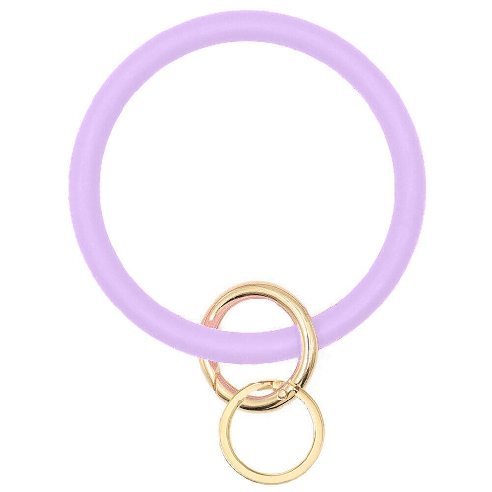 ETHOONWristlet Keychain Circle Silicone Bangle Keyring Oversized Bracelet Key Ring Holder for Women