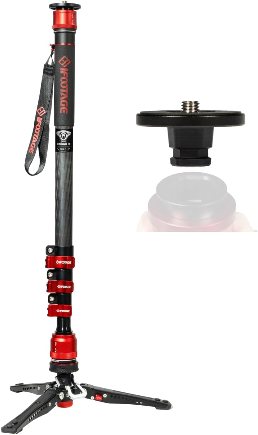 Cobra 3 Monopod C180F-P with Replacement Cobra 3 Quick Release Plate Mount