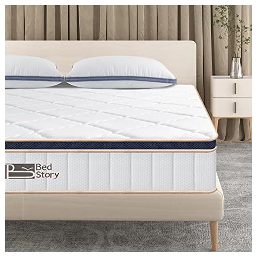 BedStory Queen Mattress, 8 Inch Bamboo Charcoal Infused Pocket Spring Mattress with Euro Top, Medium Firm Innerspring Bed Mattress in A Box, Neck and Shoulder Pain Relieving, CertiPUR-US Certified 60x80 Inch