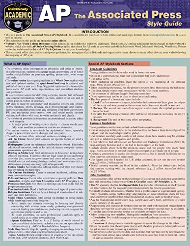 Ap - Associated Press Style Guide: A Quickstudy Laminated Reference (Quickstudy Reference Guide) #TOP1