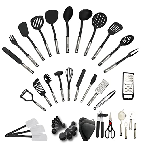 CHEFCHY 42-Piece Set, A complete Kitchen Utensils Set made of Stainless Steel and Nylon – Heat Resistant, Non Toxic, Food safe, for Home, Business and camping.