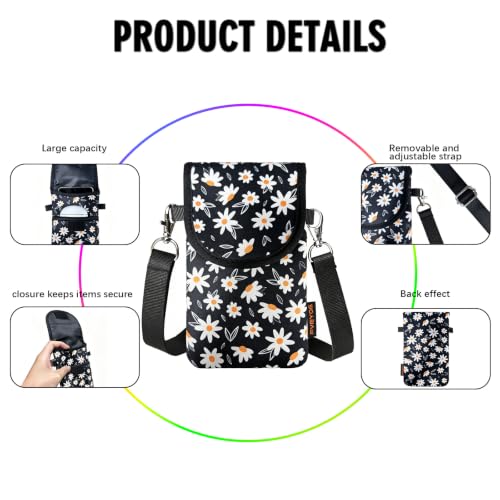 Image of Neoprene Phone Sleeve Pouch Case Bag for Men Women w /Crossbody Strap /Neck Lanyard for iPhone 17 /16 /15 /14 Pro Max, Samsung S25,Pixel 10