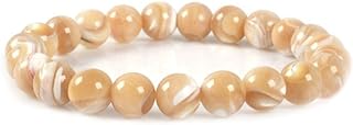8mm Round Beads Stretch Bracelet 7 Inch Unisex
