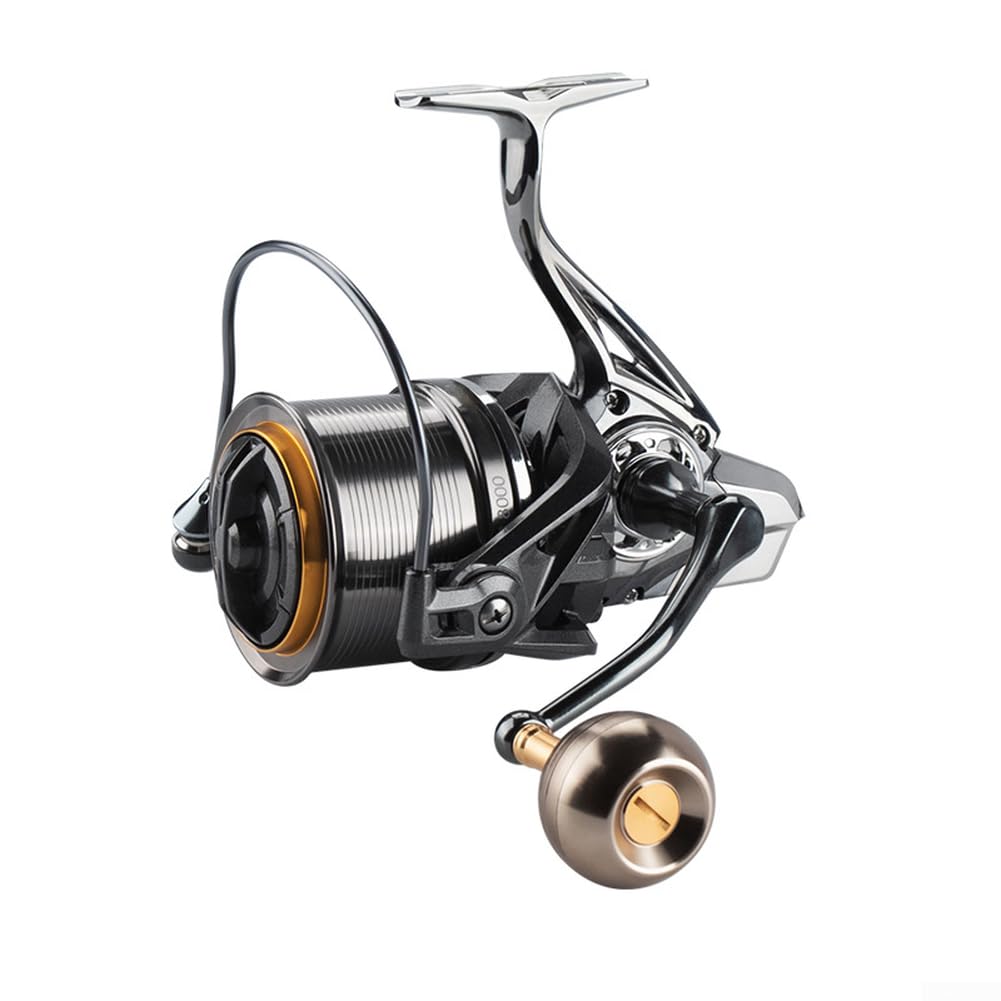 Mulinello da pesca interamente in metallo, serie 8000-14000, bobina in lega di alluminio con 6+1 cuscinetti sigillati per un lancio lungo liscio, resistente all'acqua salata Big Game per surf in mare