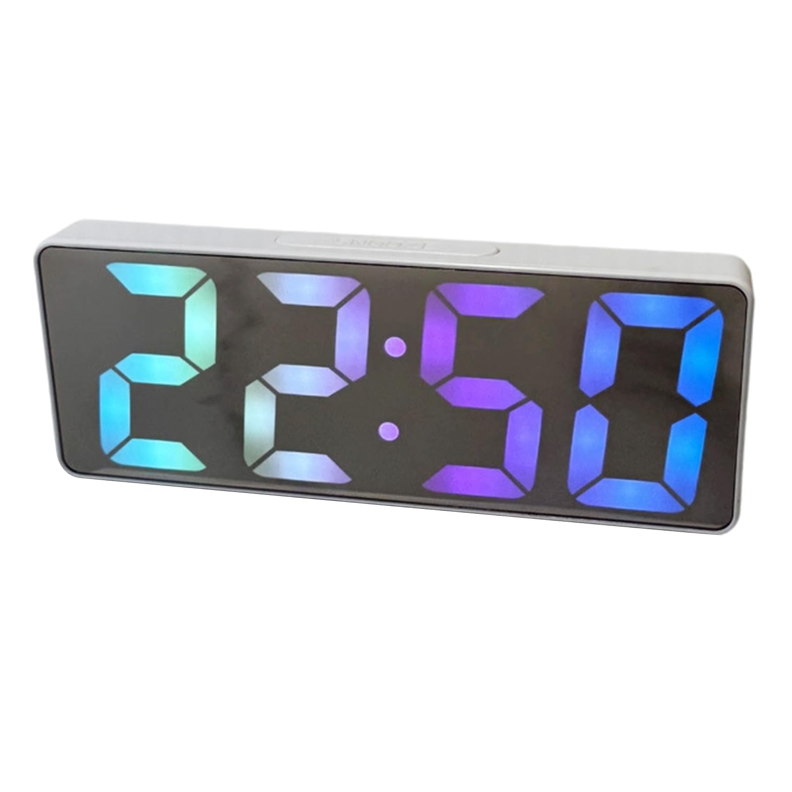 Piceioep Electronic Mirrored Alarm Clock USB Battery Operated LED Display Temperature Brightness Function Double Power Alarm Clock with Temperature Display Brightness