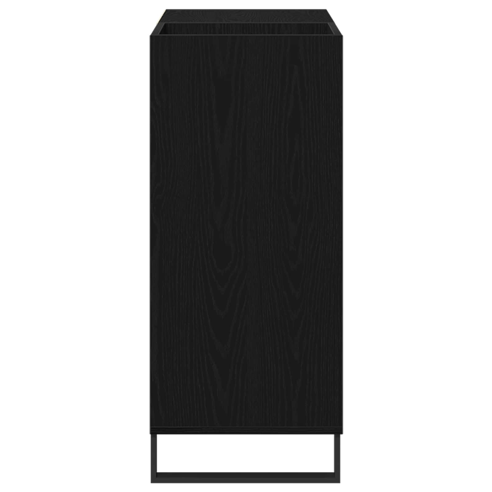 Schallplattenschrank Schwarz Eichen-Optik 85 x 38 x 89 cm mit 4 Regalen, Stauraum für Medien, HiFi Rack, Sideboard, TV Lowboard, platzsparendes Möbel für Wohnzimmer, Heimkino, Gaming