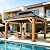 Aoxun 10' x 12' Outdoor Wood Gazebo, Hardtop Gazebo Permanent Wooden Pavilion with Galvanized Steel Double Roof, for Patio, Garden, Deck, Cedar Wood, Natural