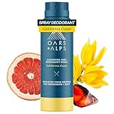 Oars + Alps Full Body Deodorant Spray for Men & Women, Aluminum Free Deodorant Men Spray, Dermatologist Tested, Clean Ingredients, Long Lasting, Odor Protection, California Coast