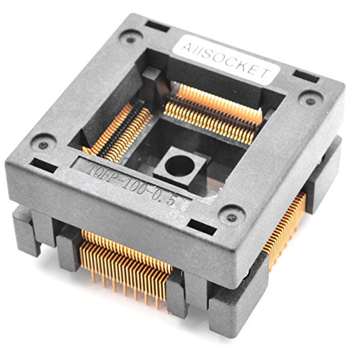 qfp100-05 ic mcu burn-in tesing socket otq-100-05-09 programming adapter 05mm pitch 14x14mm ic dimension open-top socket soldering version allsocket